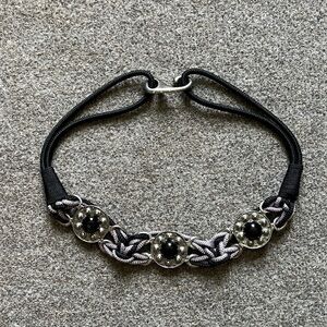 Y2K Boho Rope Medallion Woven Waist Belt Purple Black Western Grunge Festival